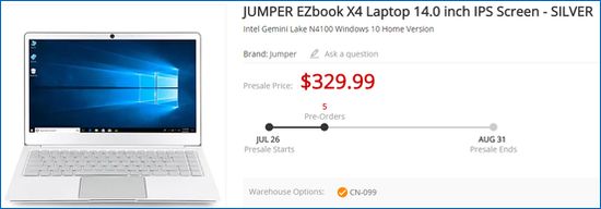 Gearbest Jumper EZbook X4 IPS Screen