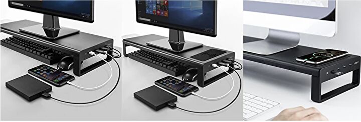 ワイヤレス充電・USBハブ付 モニタースタンドの実機レビュー、机上がスッキリし便利に使用中 | Win And I net