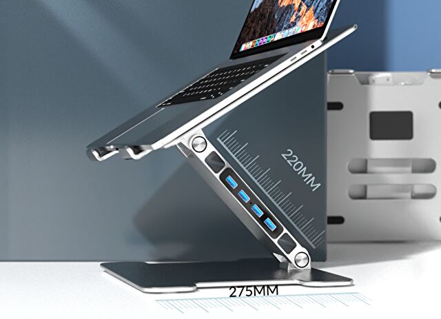 これ欲しい、USB ハブ付きのアルミ製パソコンスタンド。折りたたみ式で持ち運びも便利 | Win And I net