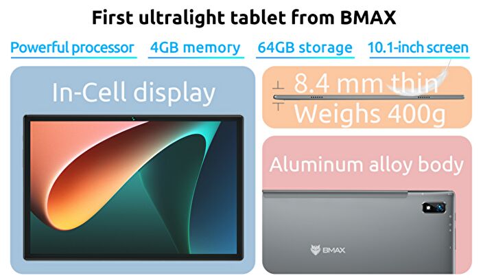 PC/タブレット タブレット BMAX MaxPad I10 Pro、UNISOC T310搭載 10.1型 Andorid タブのスペック 